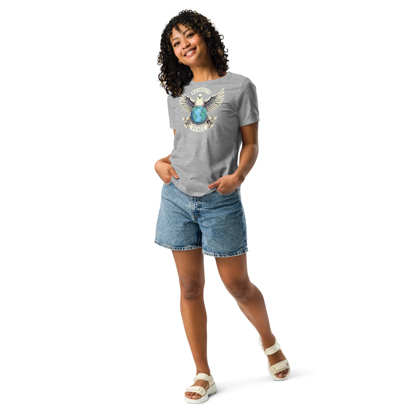 Women's Relaxed T-Shirt, Peace and Respect