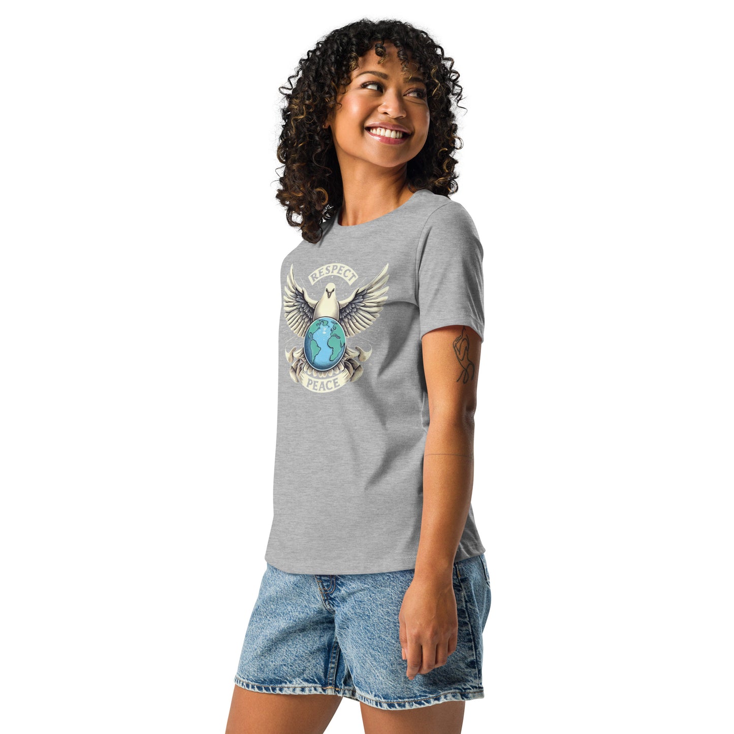 Women's Relaxed T-Shirt, Peace and Respect