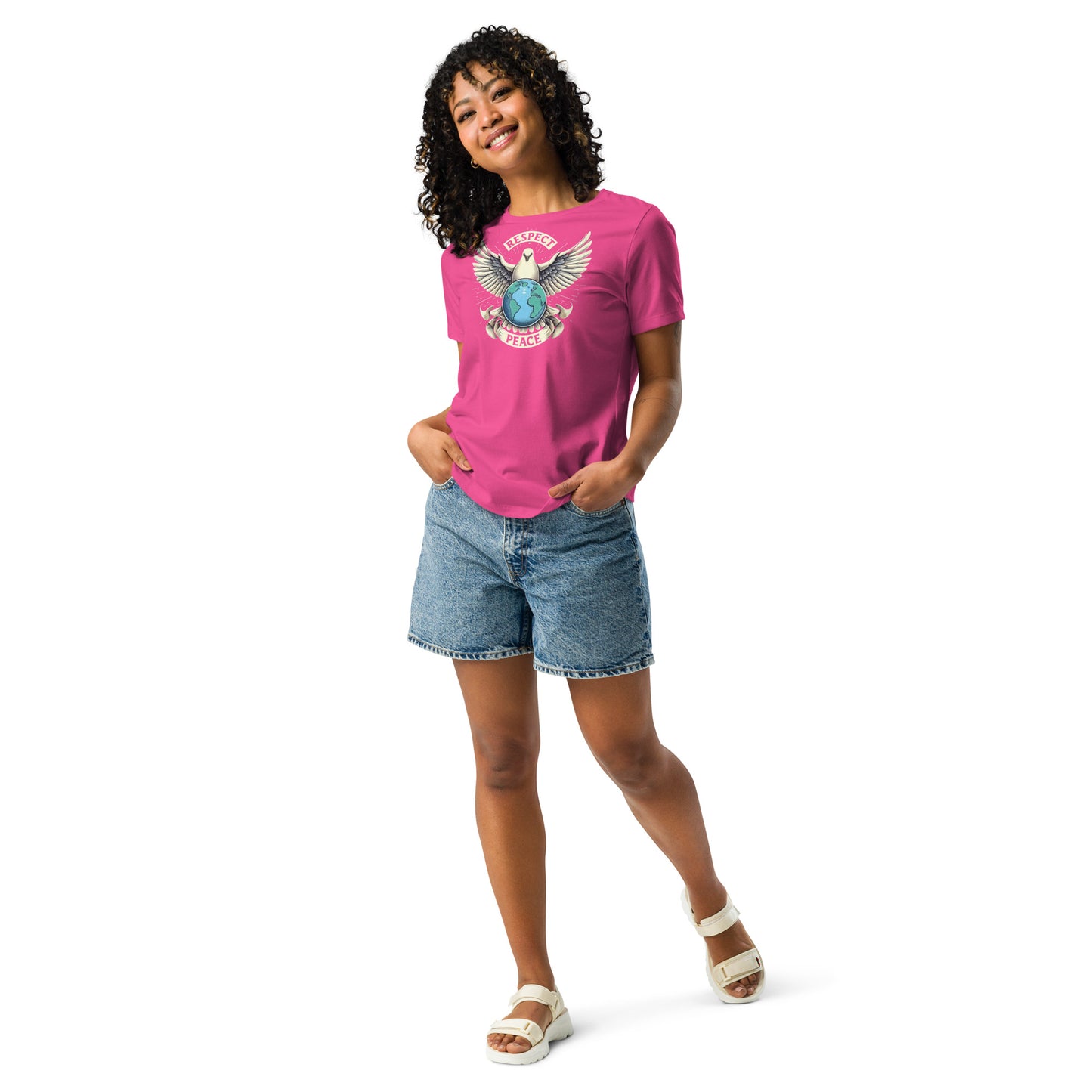 Women's Relaxed T-Shirt, Peace and Respect