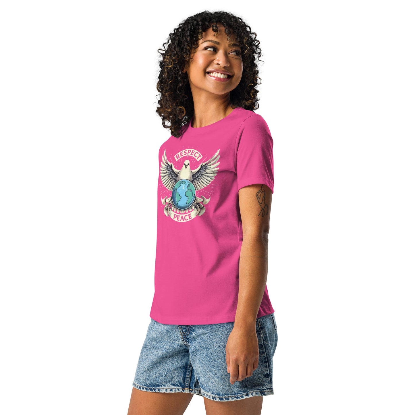 Women's Relaxed T-Shirt, Peace and Respect