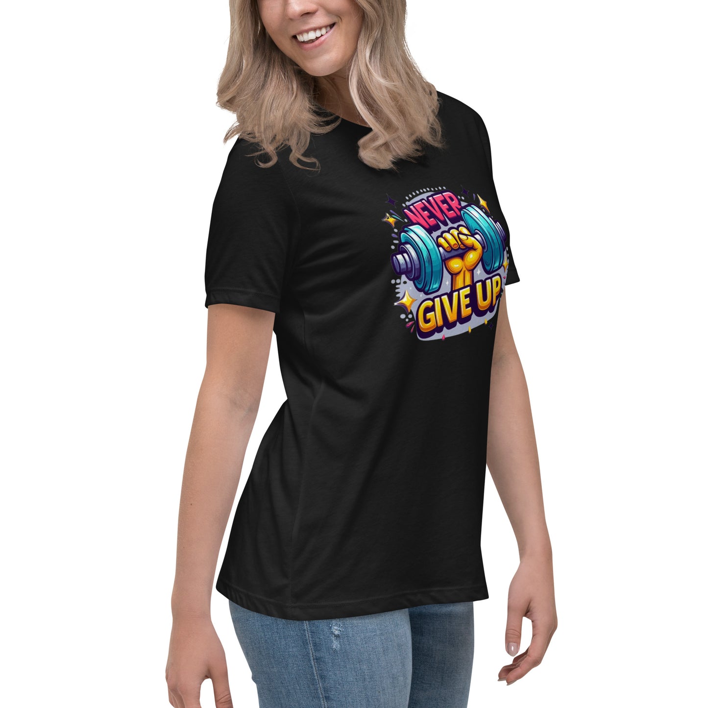 Women's Relaxed T-Shirt, Never give up