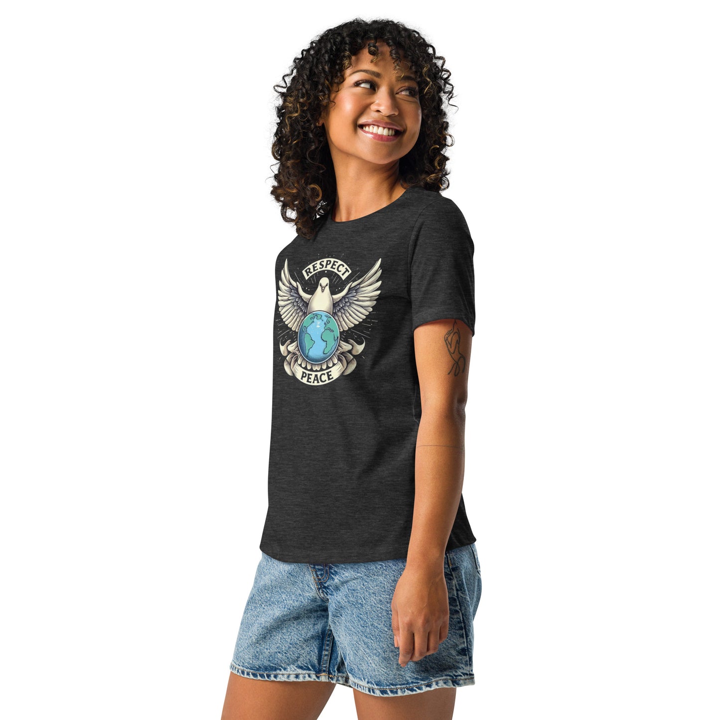 Women's Relaxed T-Shirt, Peace and Respect