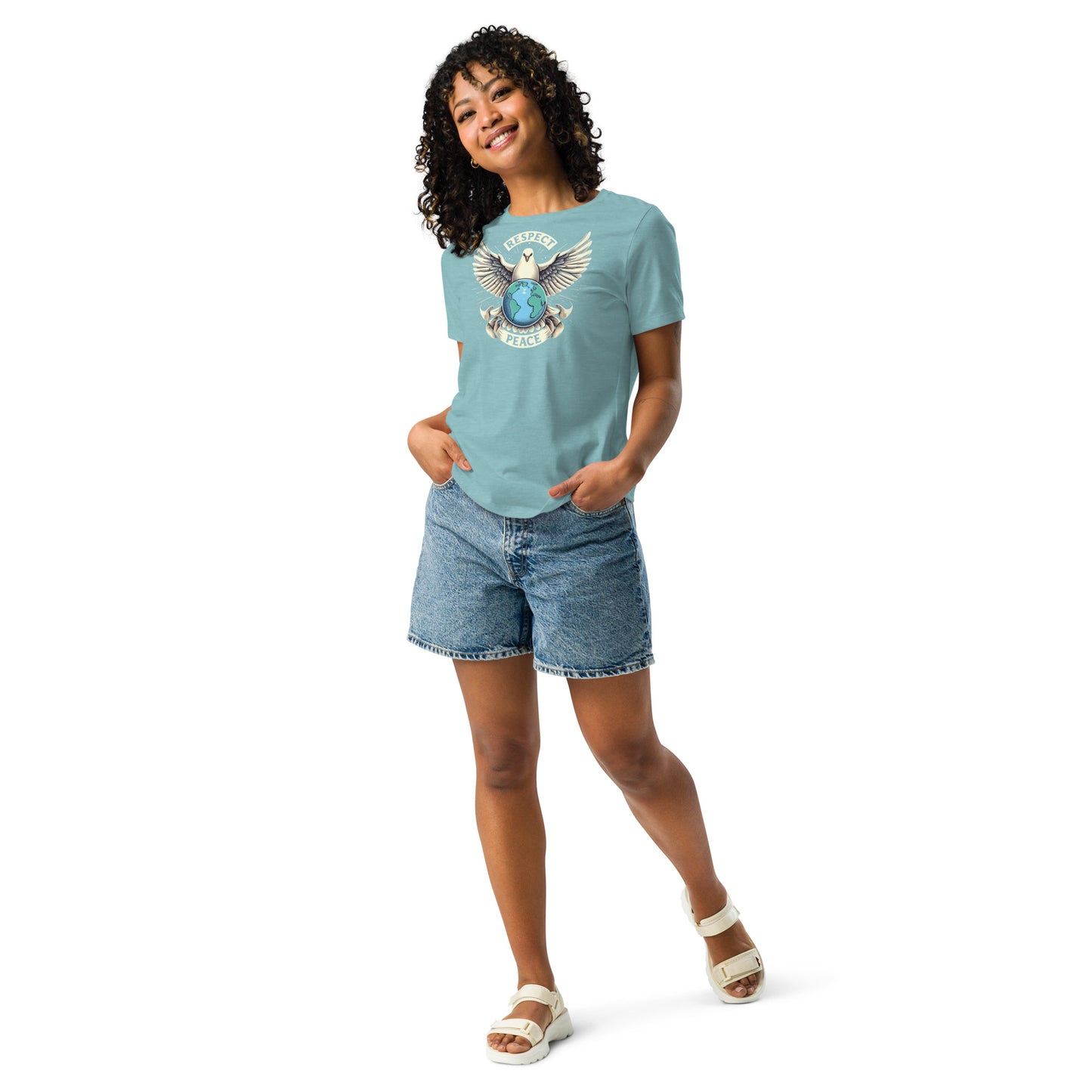 Women's Relaxed T-Shirt, Peace and Respect