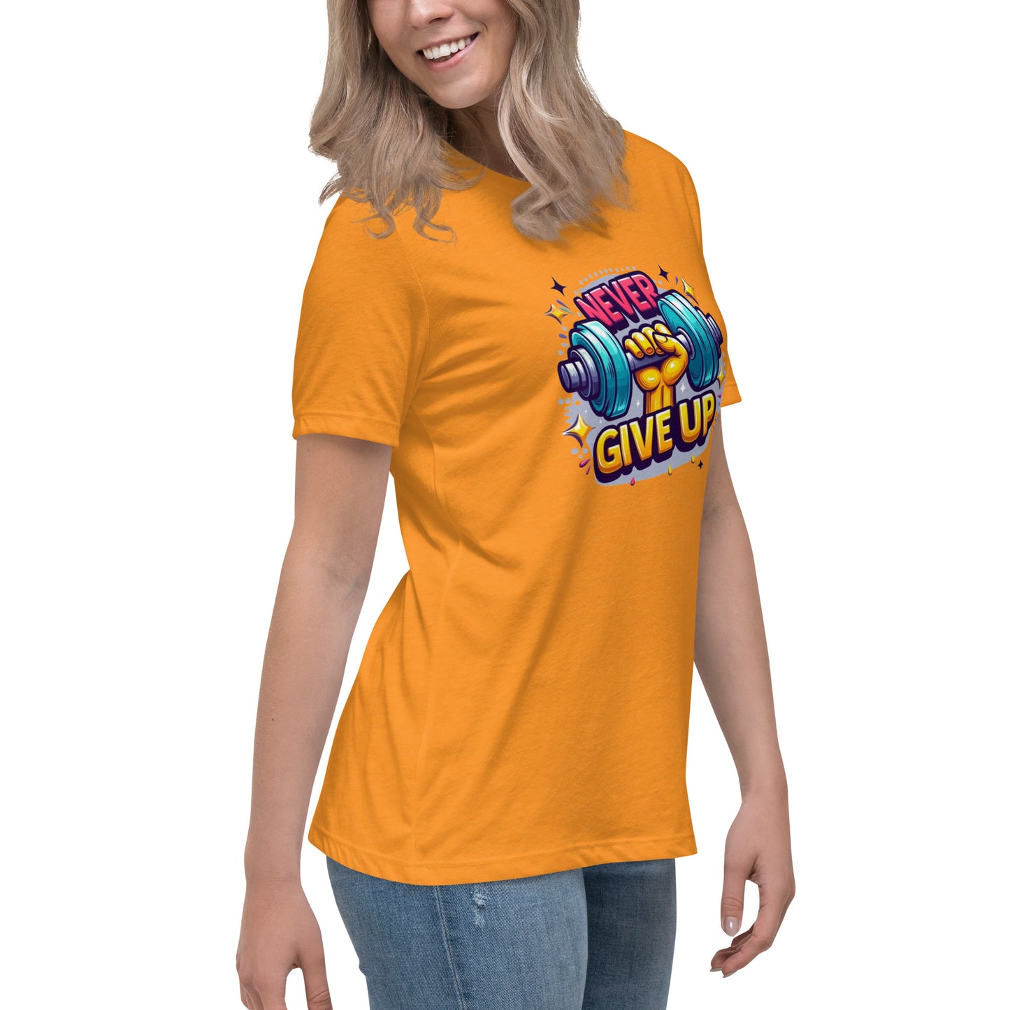 Women's Relaxed T-Shirt, Never give up