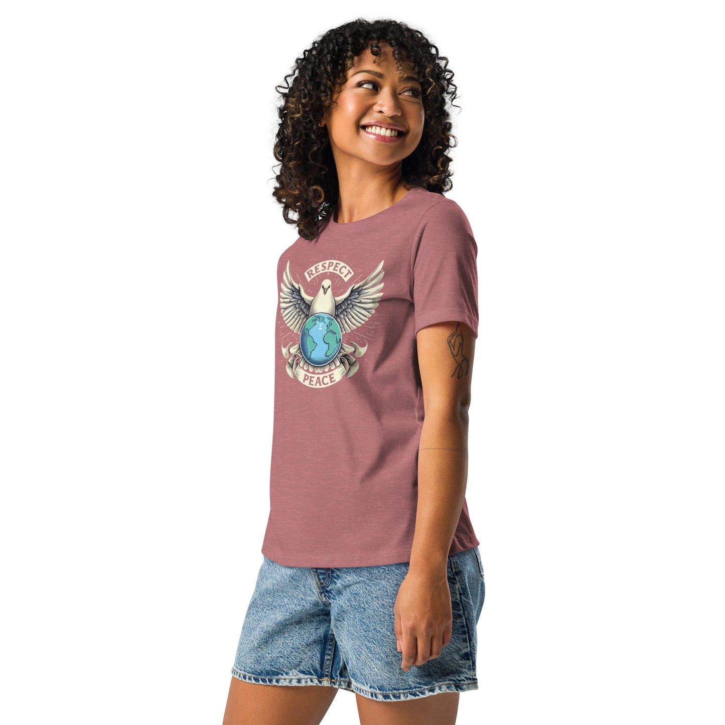 Women's Relaxed T-Shirt, Peace and Respect
