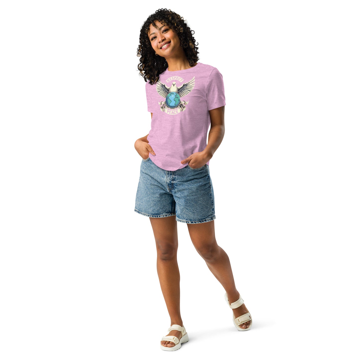 Women's Relaxed T-Shirt, Peace and Respect