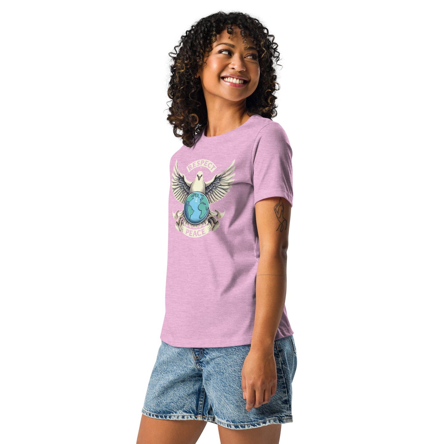 Women's Relaxed T-Shirt, Peace and Respect