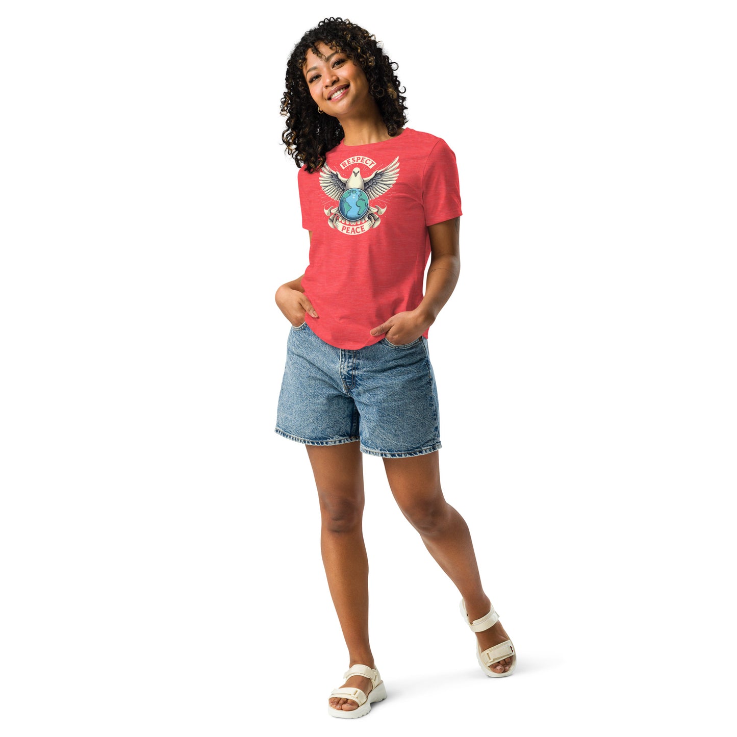 Women's Relaxed T-Shirt, Peace and Respect