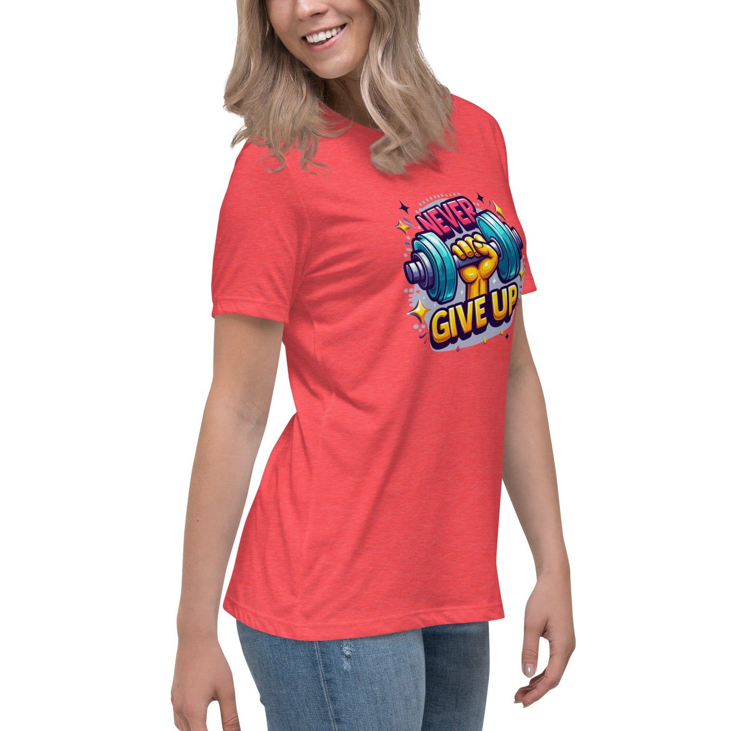 Women's Relaxed T-Shirt, Never give up