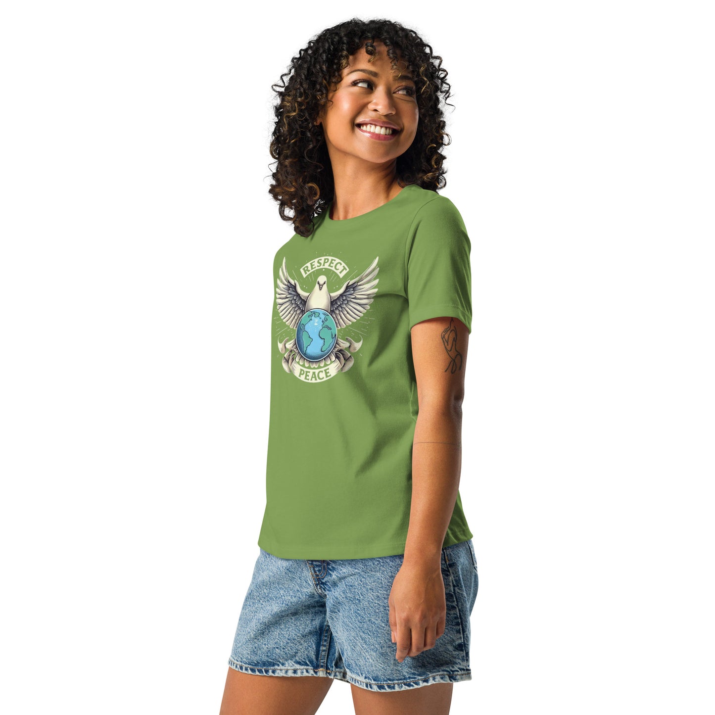 Women's Relaxed T-Shirt, Peace and Respect