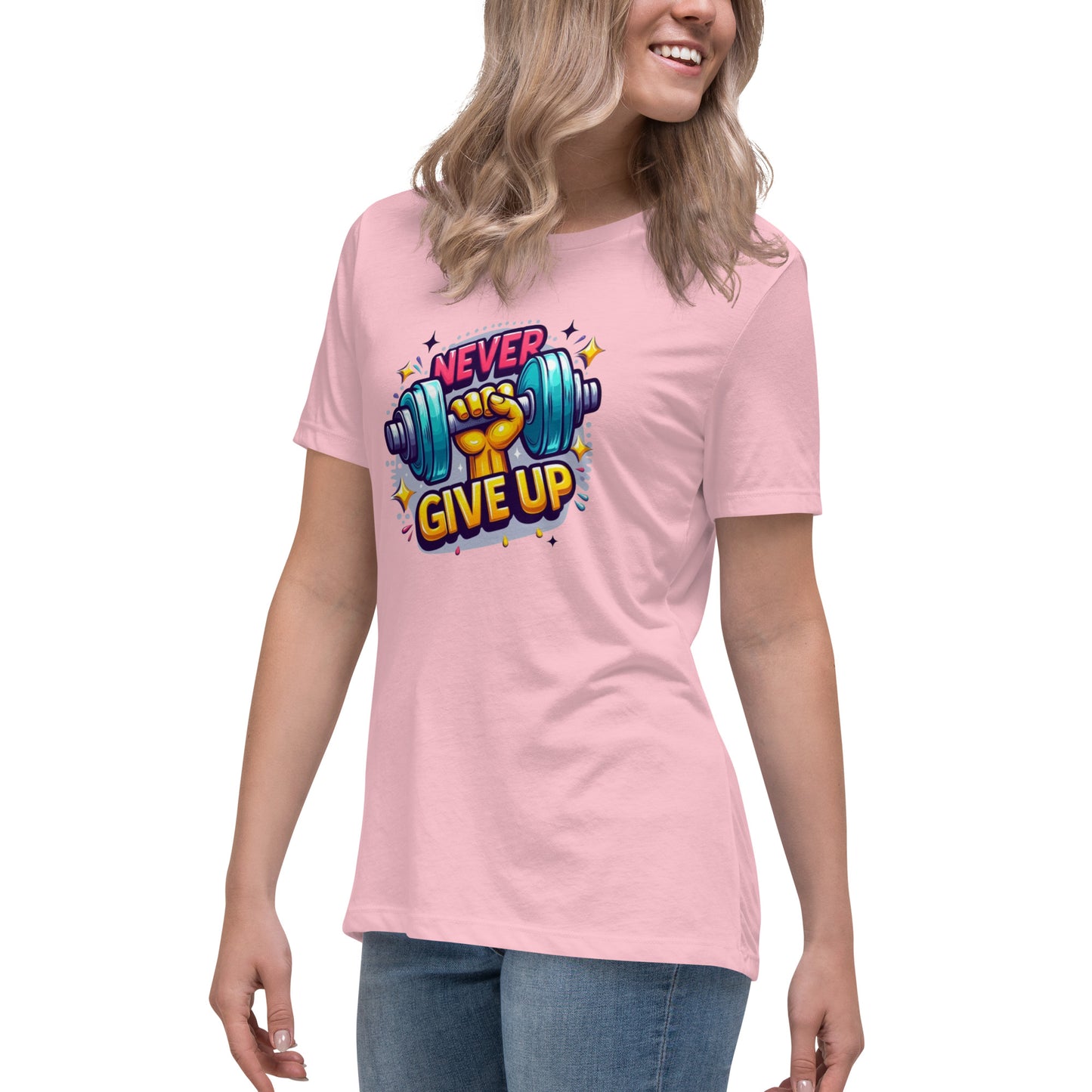 Women's Relaxed T-Shirt, Never give up