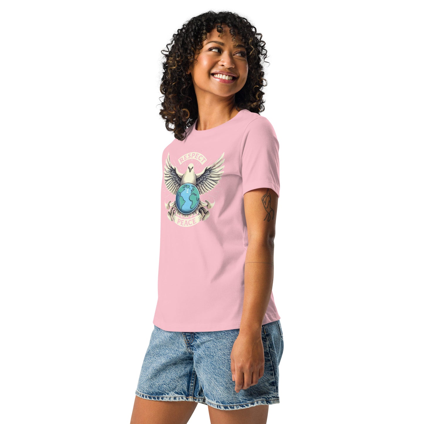 Women's Relaxed T-Shirt, Peace and Respect
