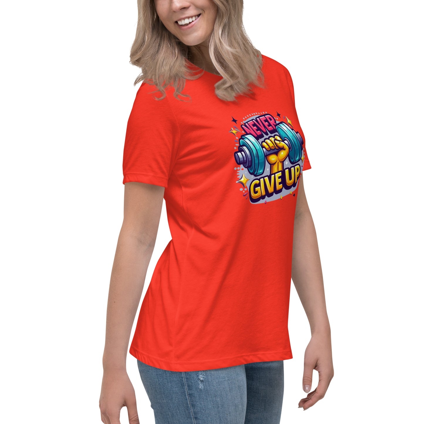 Women's Relaxed T-Shirt, Never give up