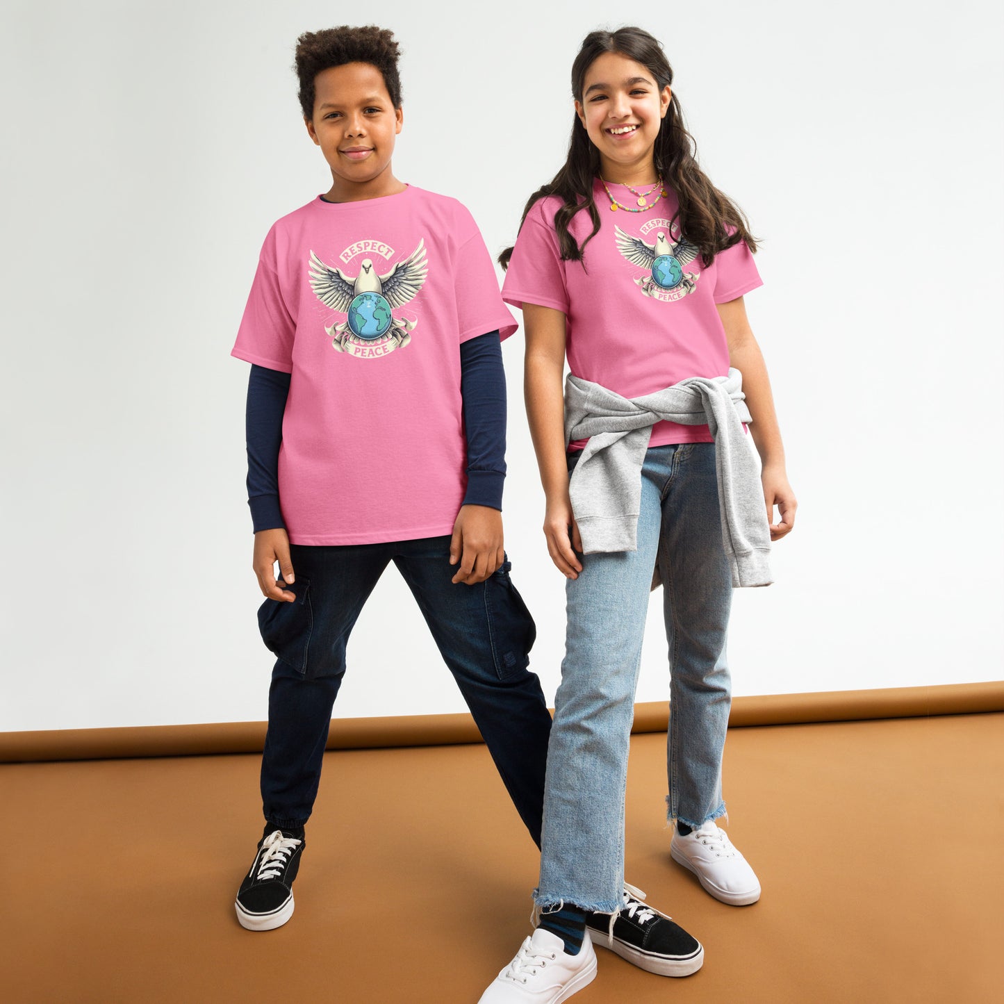 Youth classic tee, Peace and Respect,