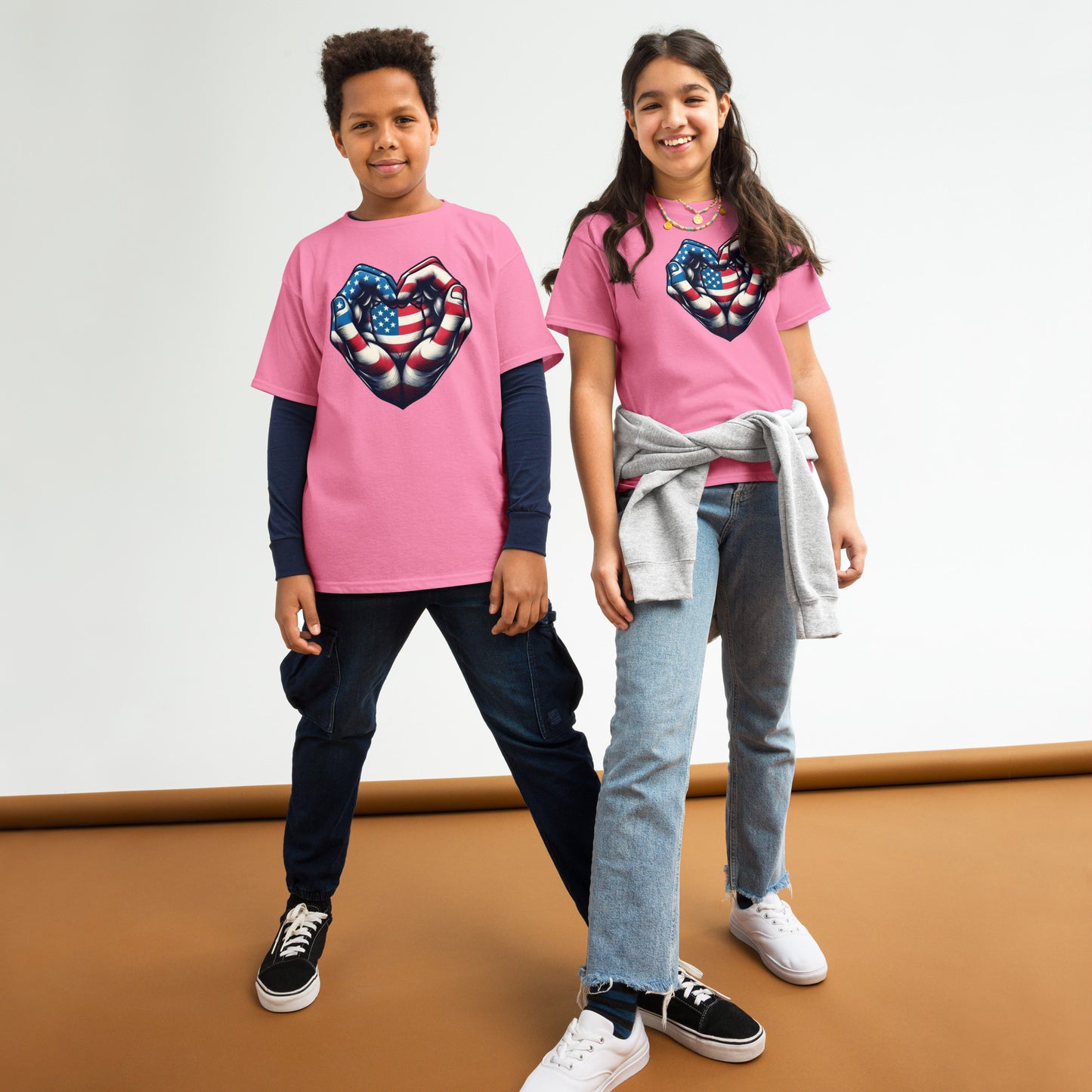 Youth classic tee, USA, Heart