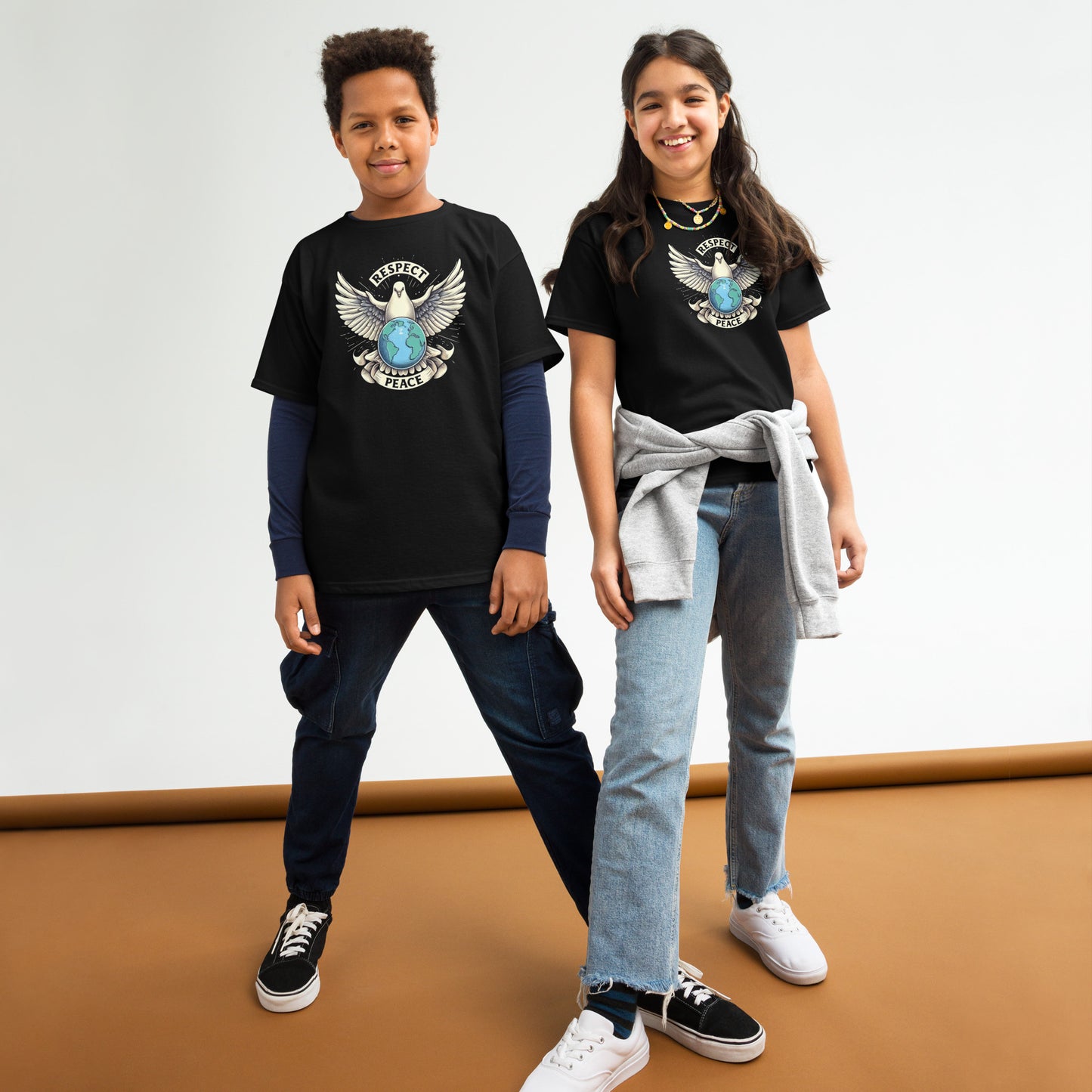 Youth classic tee, Peace and Respect,