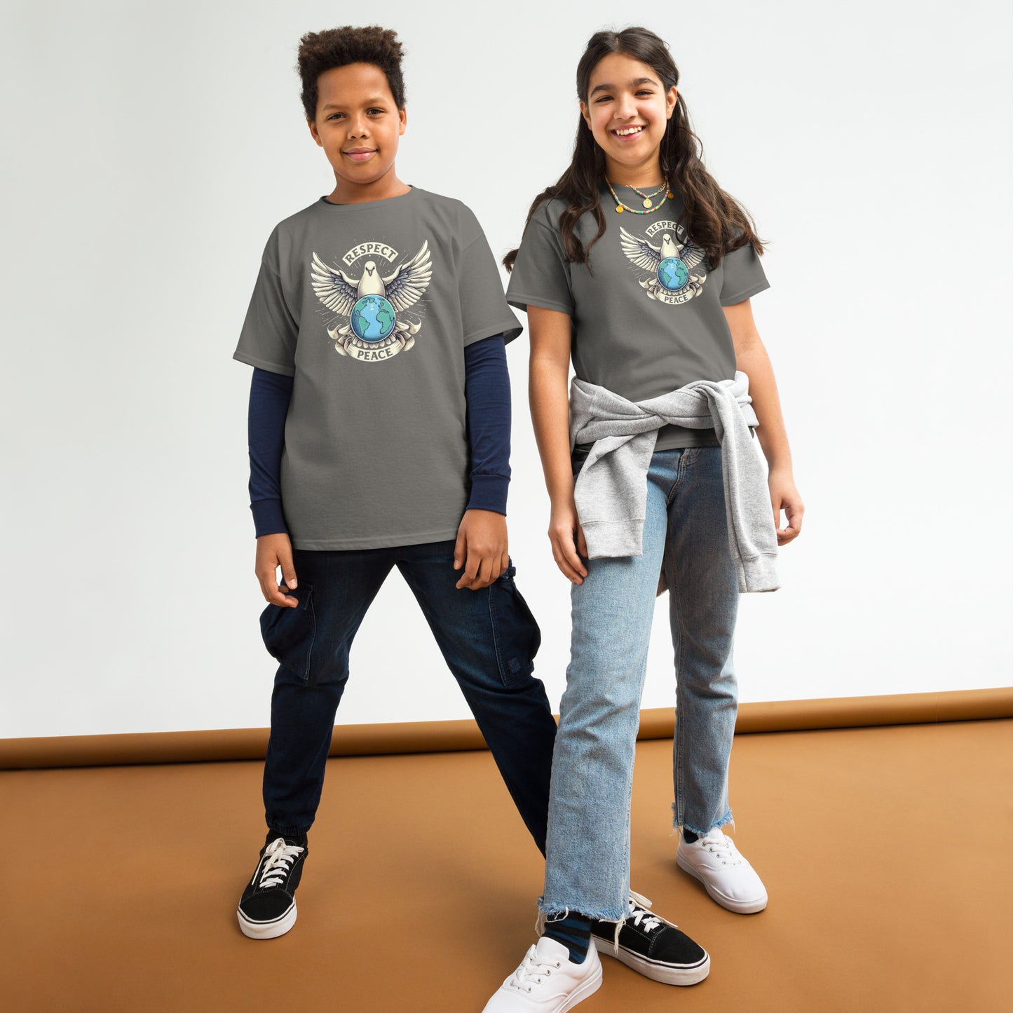 Youth classic tee, Peace and Respect,