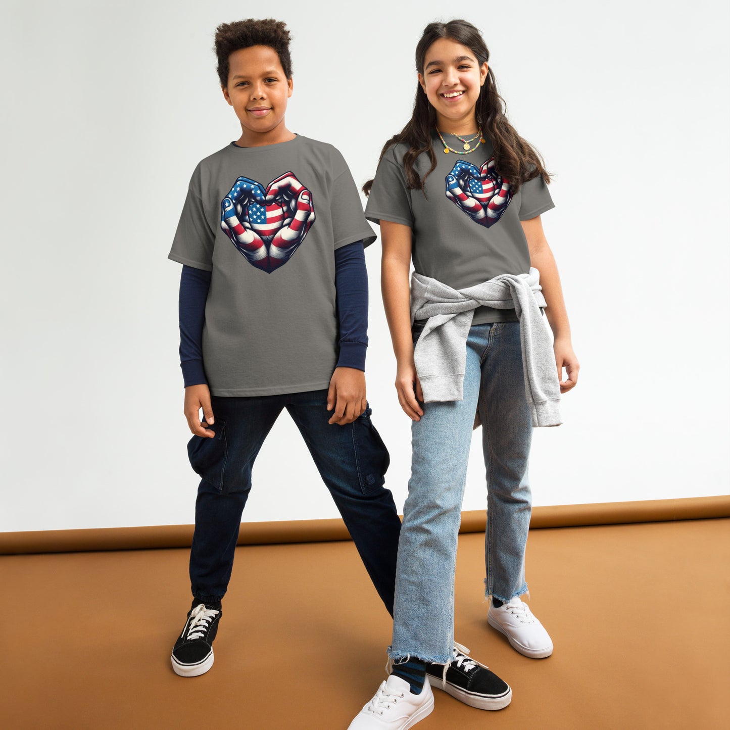 Youth classic tee, USA, Heart