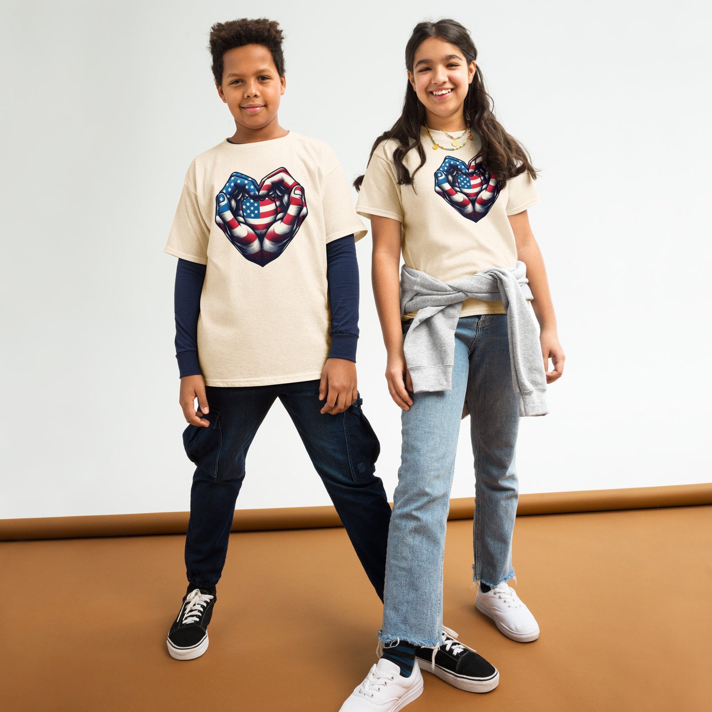Youth classic tee, USA, Heart