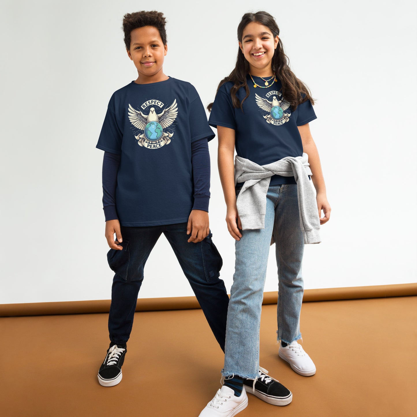 Youth classic tee, Peace and Respect,