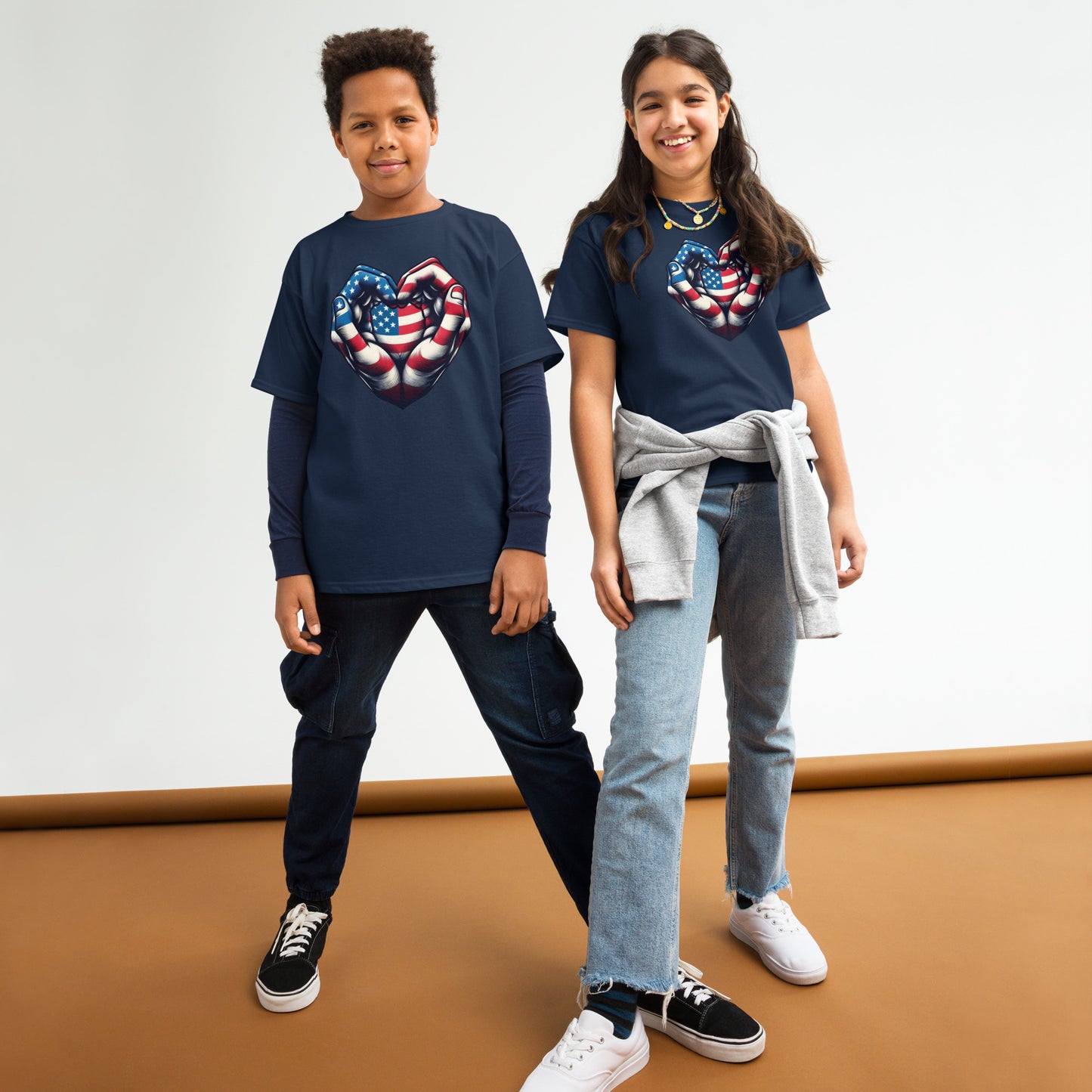 Youth classic tee, USA, Heart