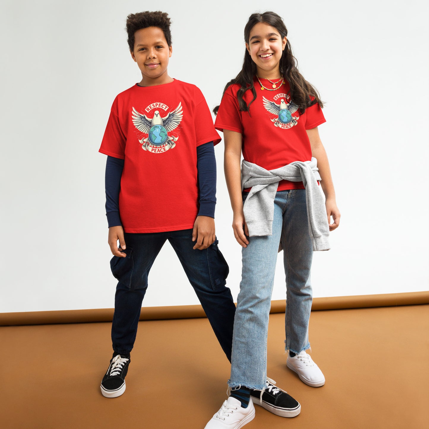 Youth classic tee, Peace and Respect,