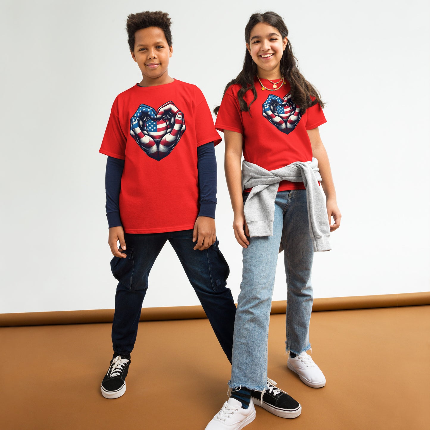 Youth classic tee, USA, Heart