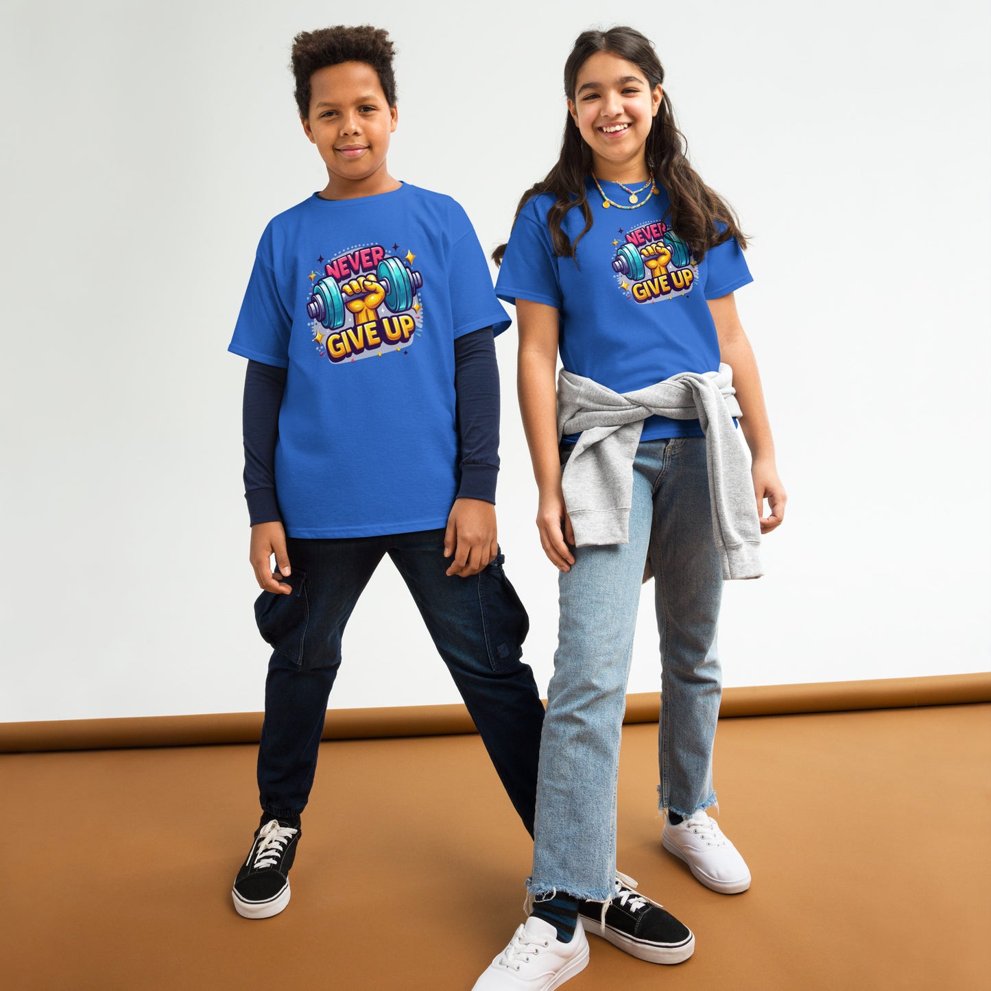 Youth classic tee, Never give up