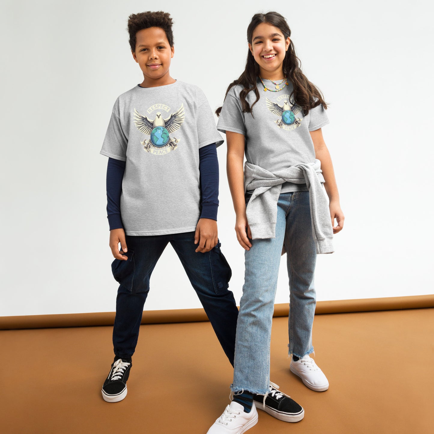 Youth classic tee, Peace and Respect,