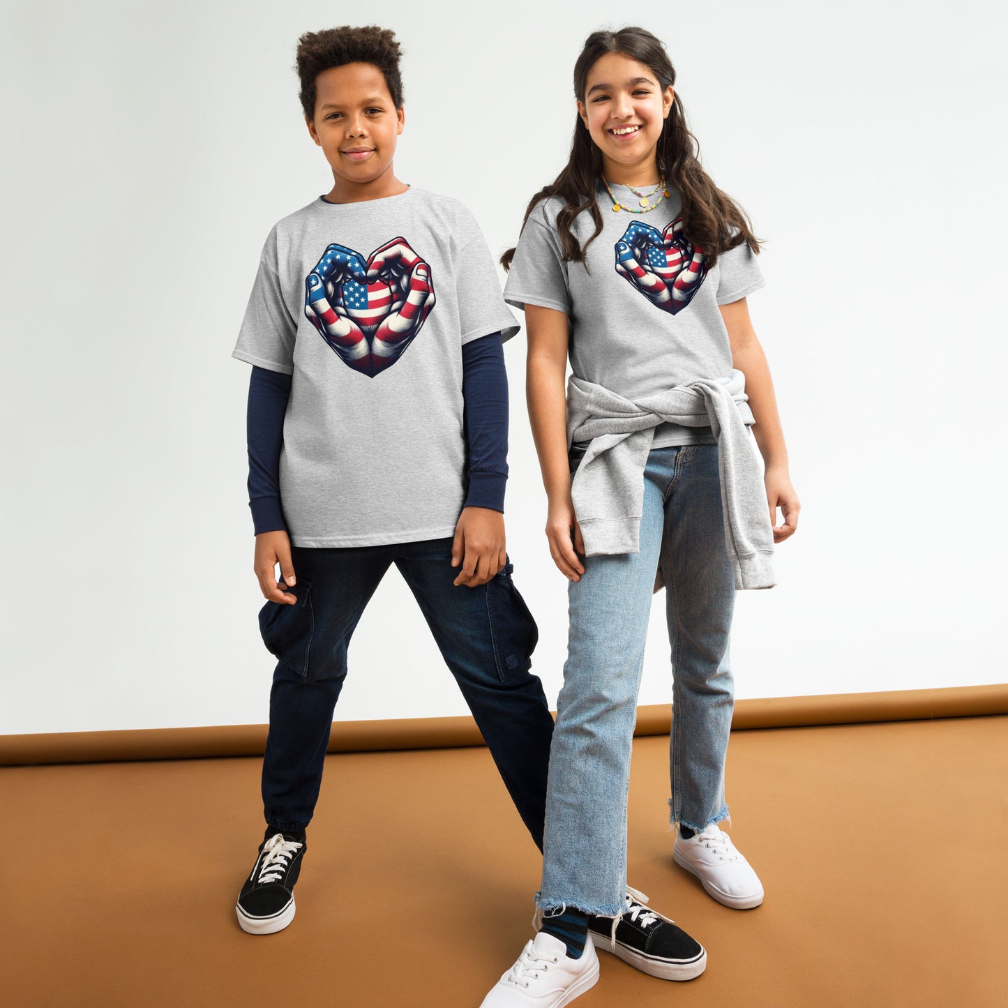 Youth classic tee, USA, Heart
